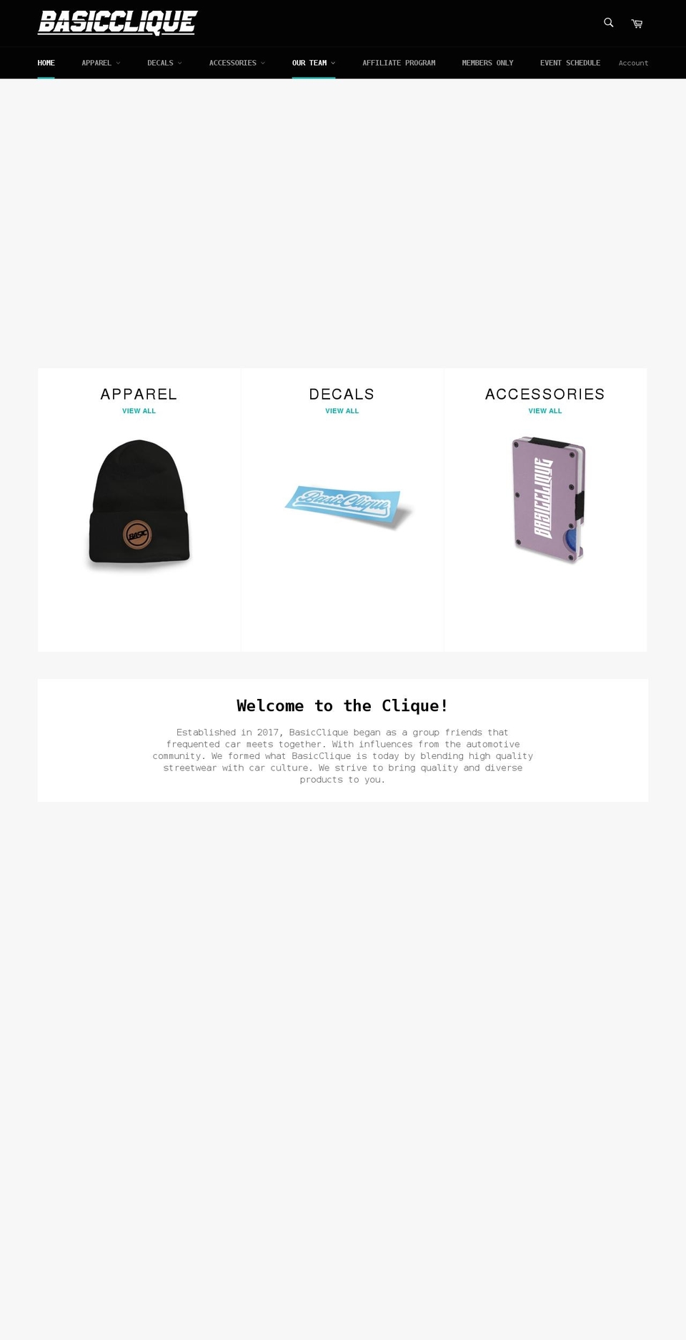 basicclique.com shopify website screenshot