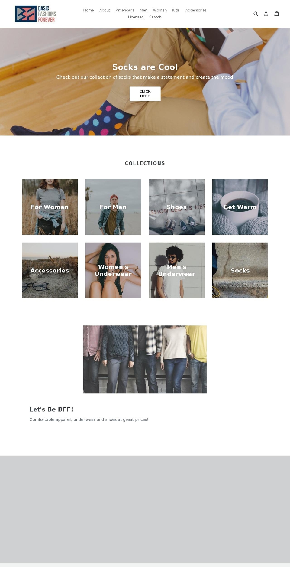 basicfashionsforever.com shopify website screenshot