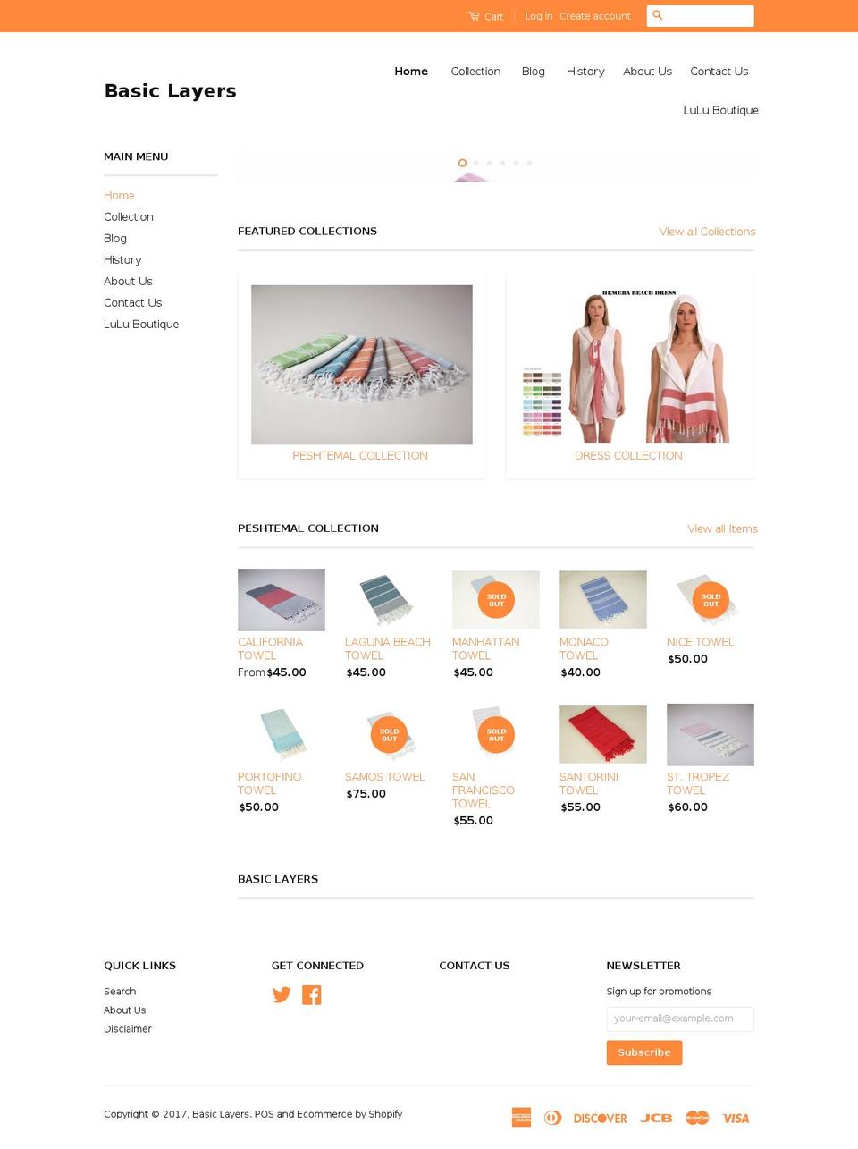 basiclayers.com shopify website screenshot