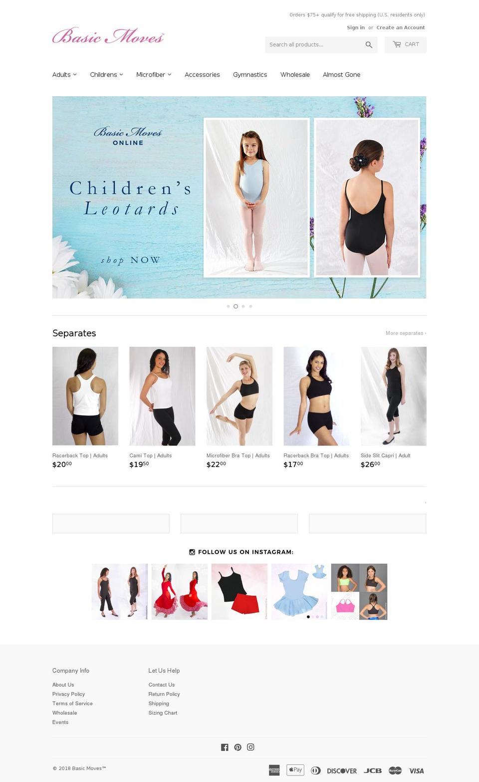 basicmovesonline.com shopify website screenshot