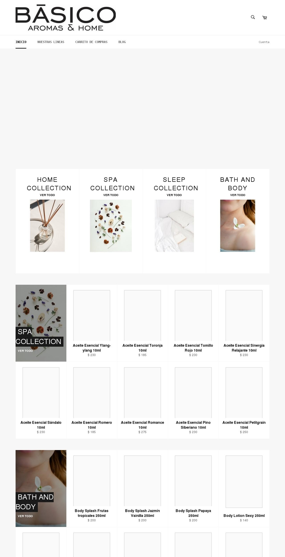 basicoaromas.shop shopify website screenshot