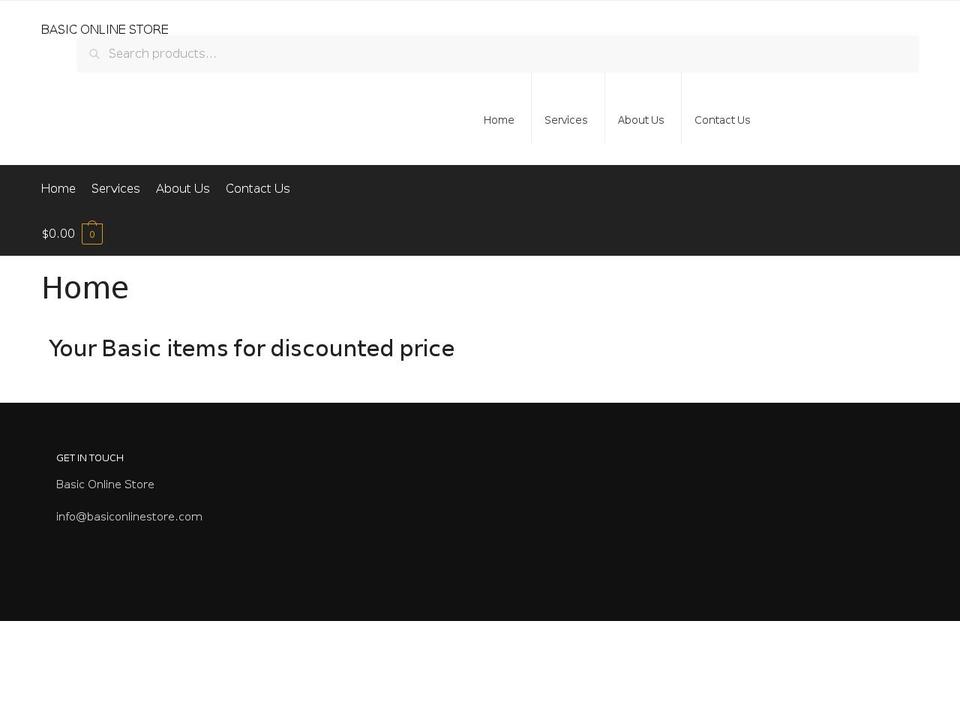 basiconlinestore.com shopify website screenshot