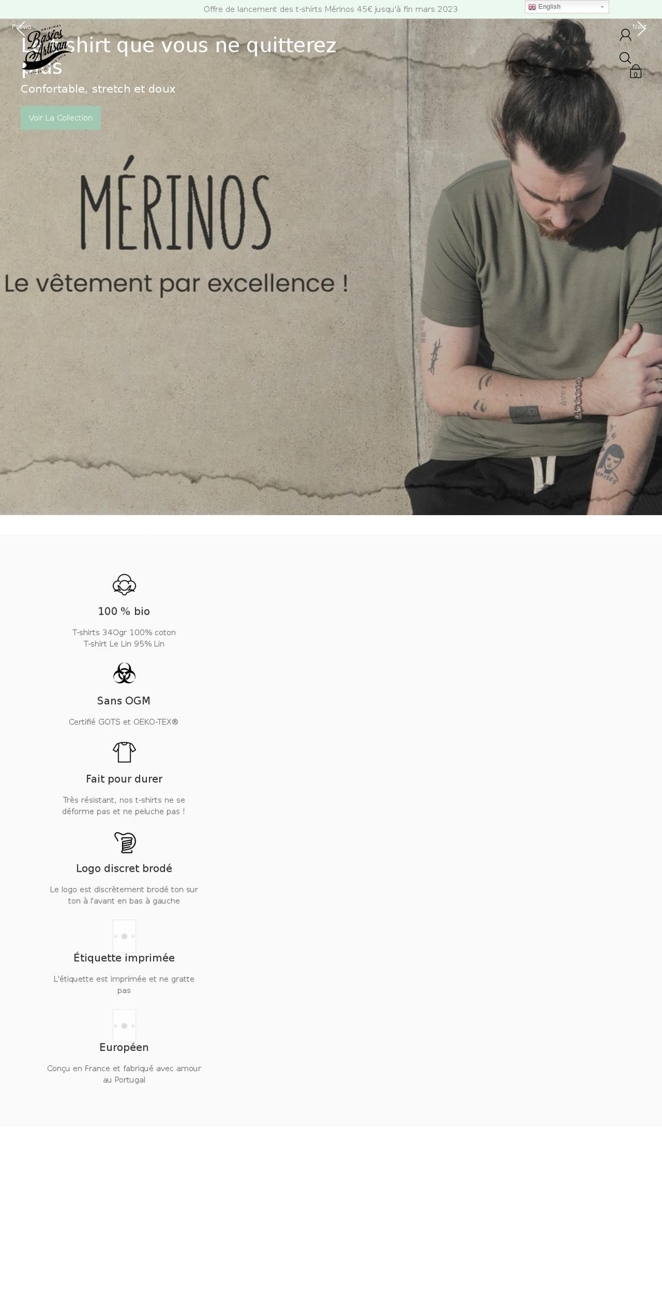basicsartisan.com shopify website screenshot