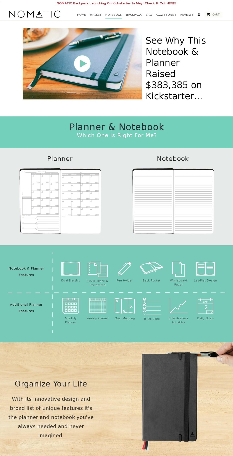 basicsnotebook.com shopify website screenshot