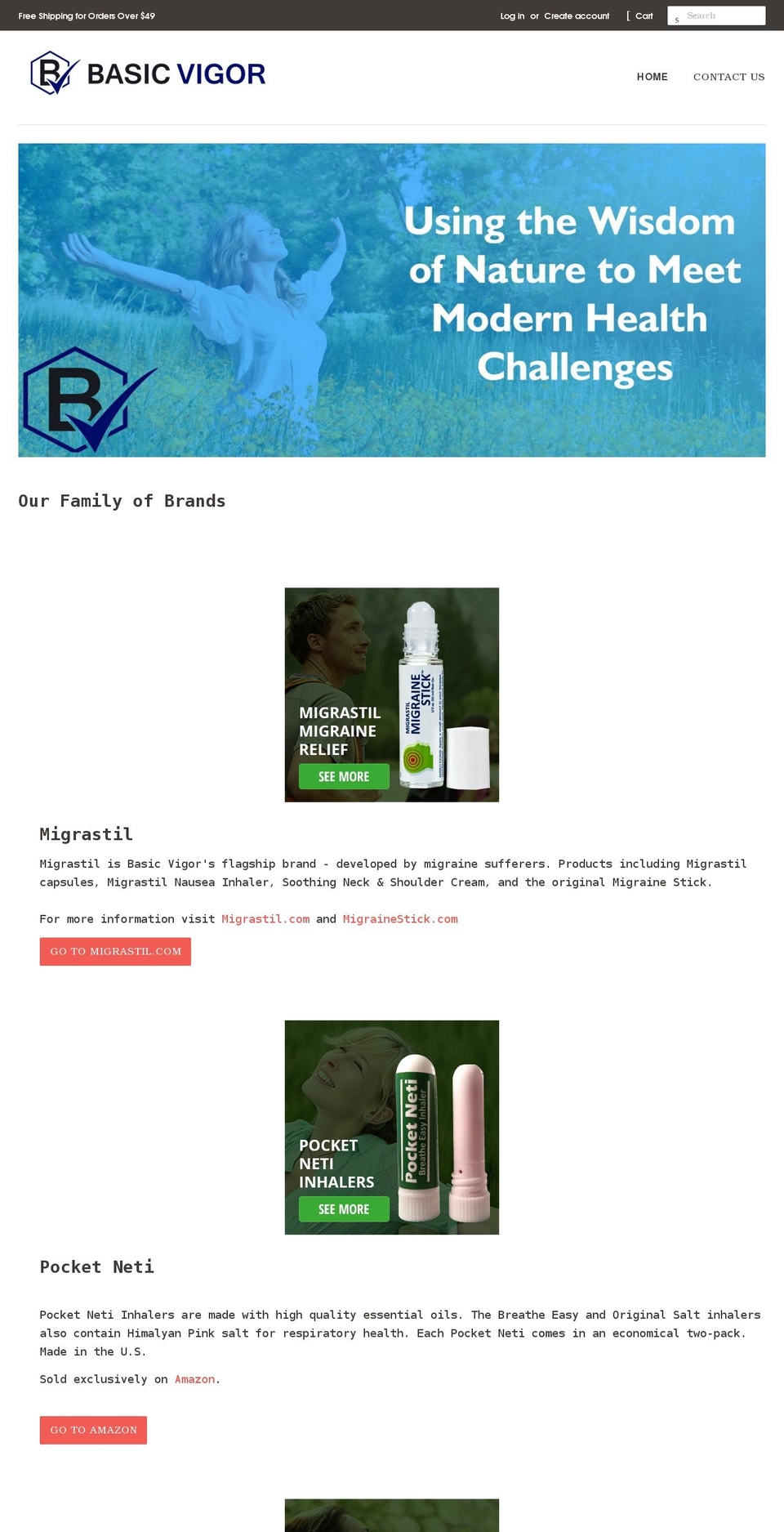 basicvigor.com shopify website screenshot