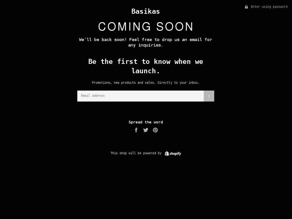 basikas.com shopify website screenshot