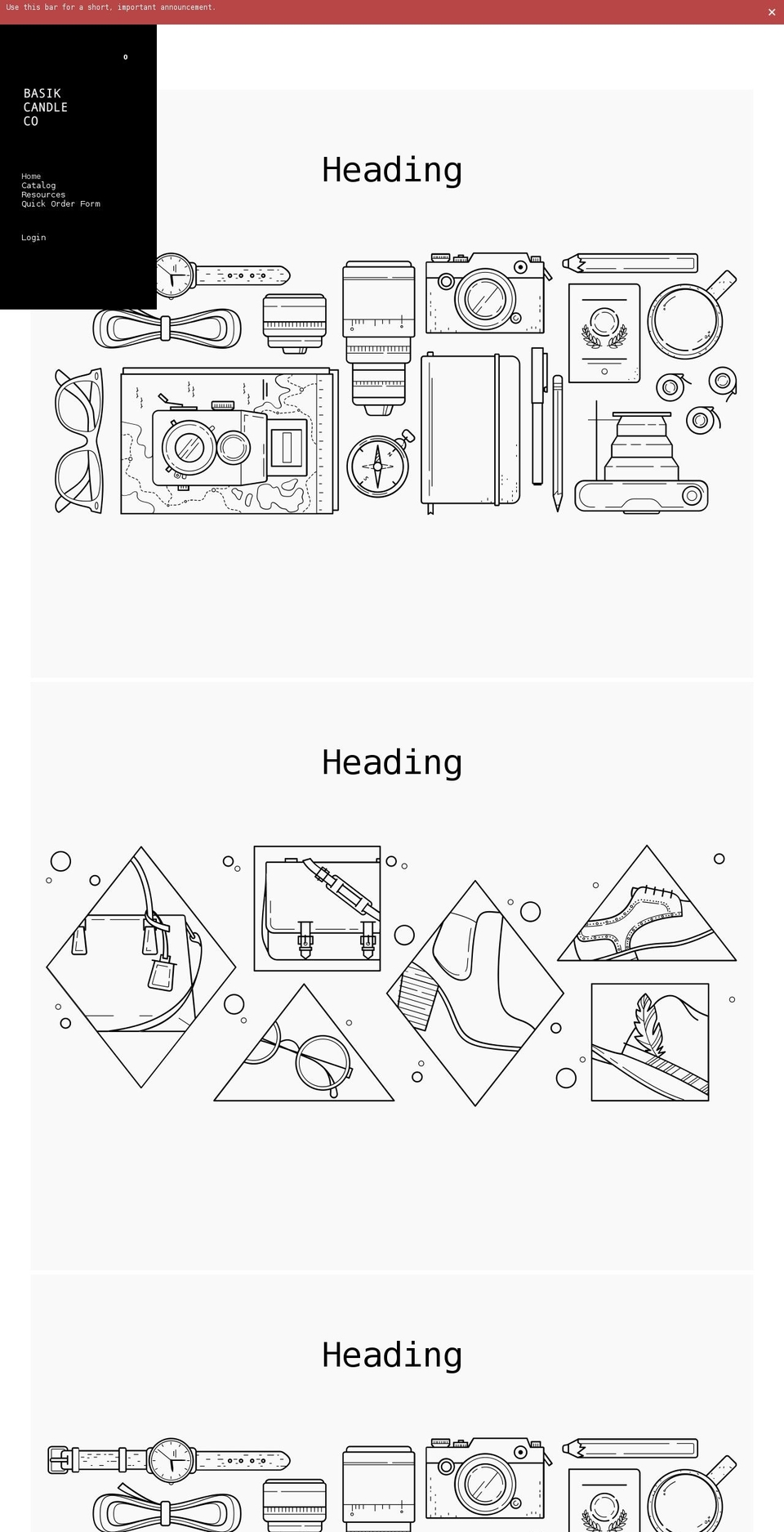 basikcandlewholesale.com shopify website screenshot