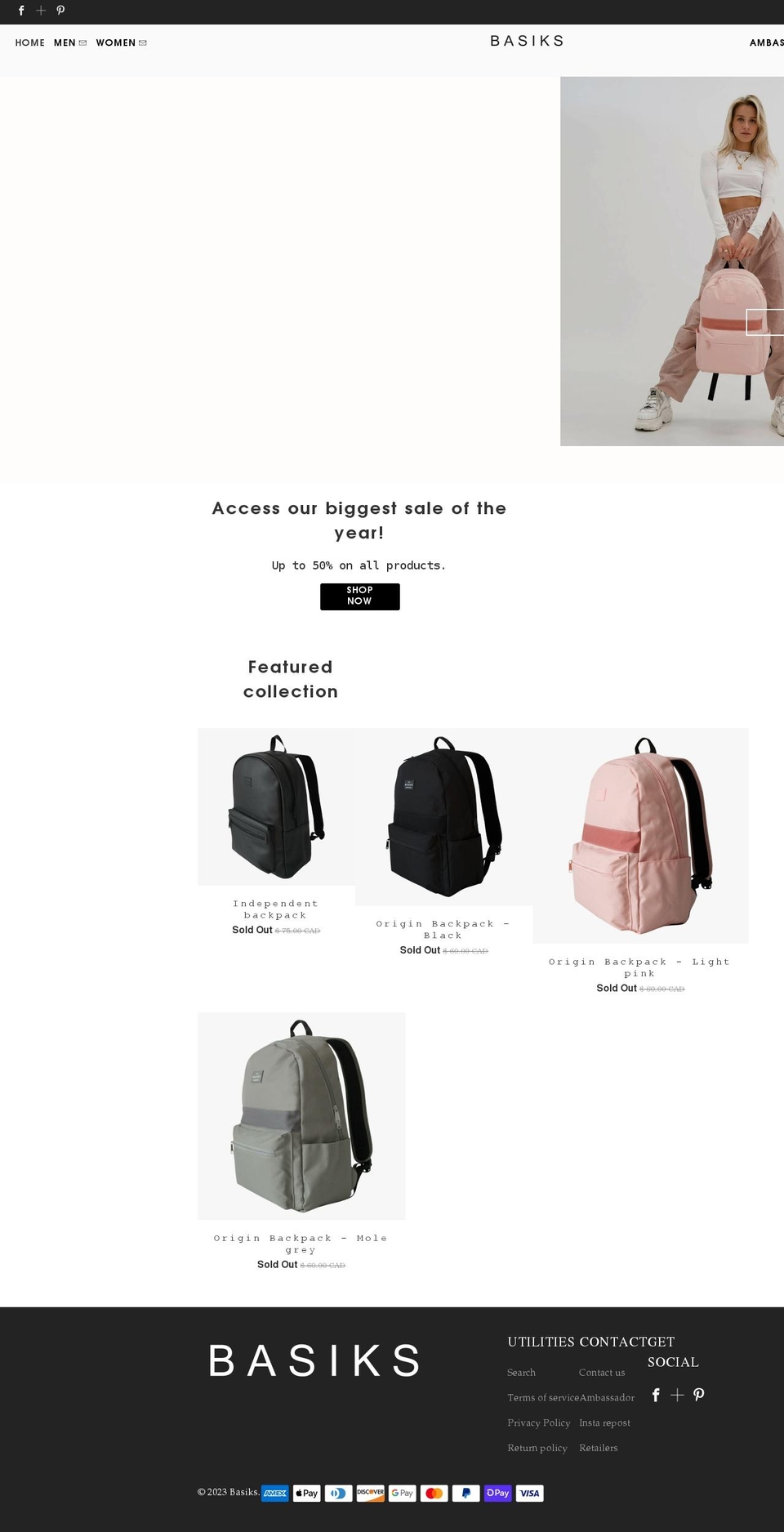 basiksco.com — Shopify storefront screenshot