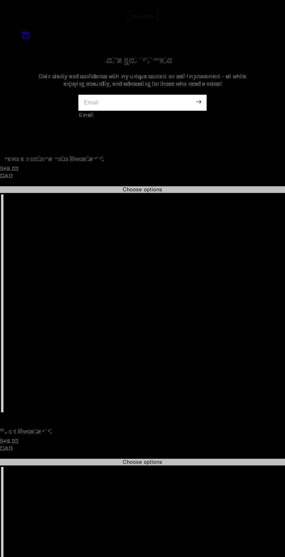 basilnoir.com shopify website screenshot