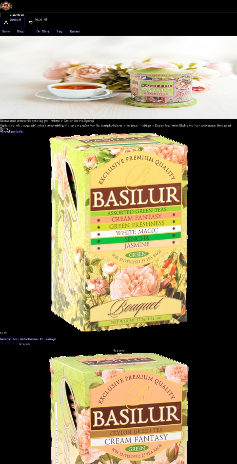 basilurtea.us shopify website screenshot