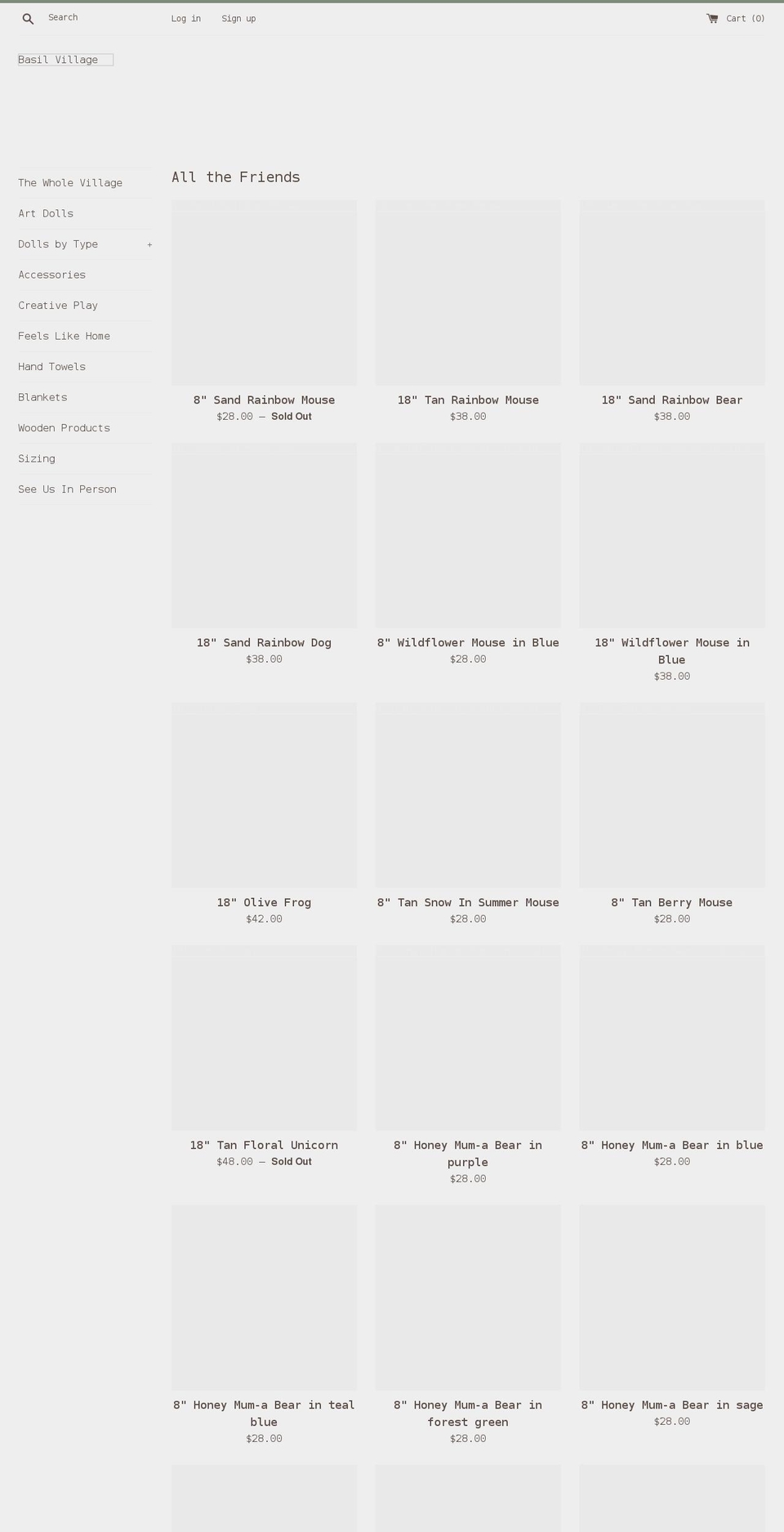 basilvillage.com shopify website screenshot