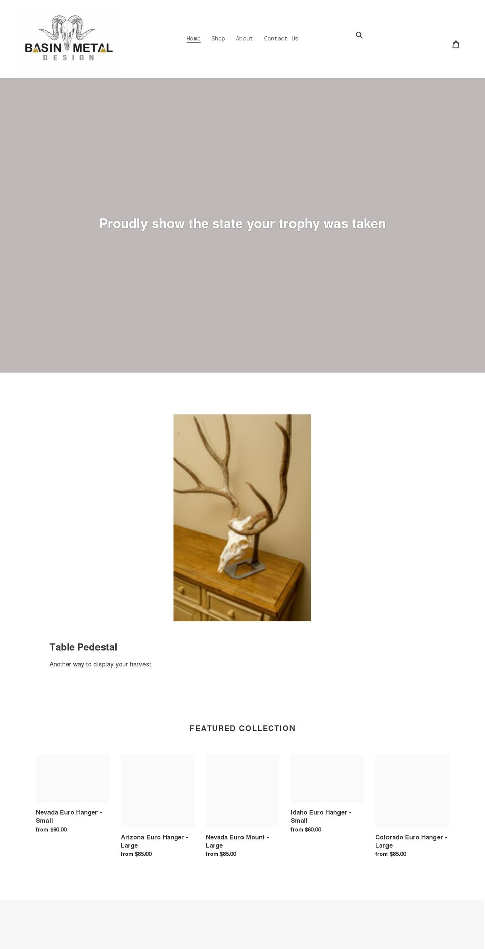 basinmetaldesign.com shopify website screenshot