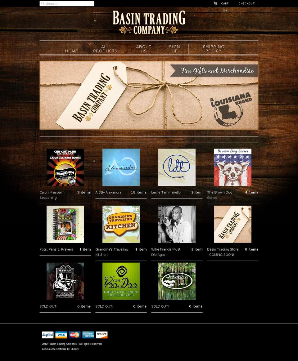 basintradingcompany.com — Shopify storefront screenshot