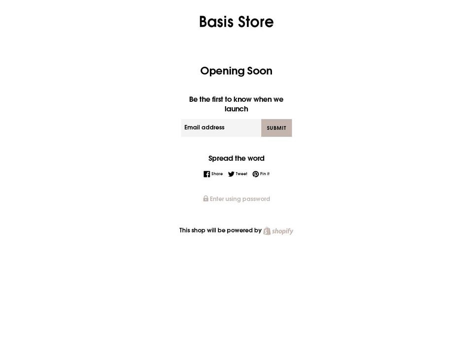 basis-store.com — Shopify storefront screenshot