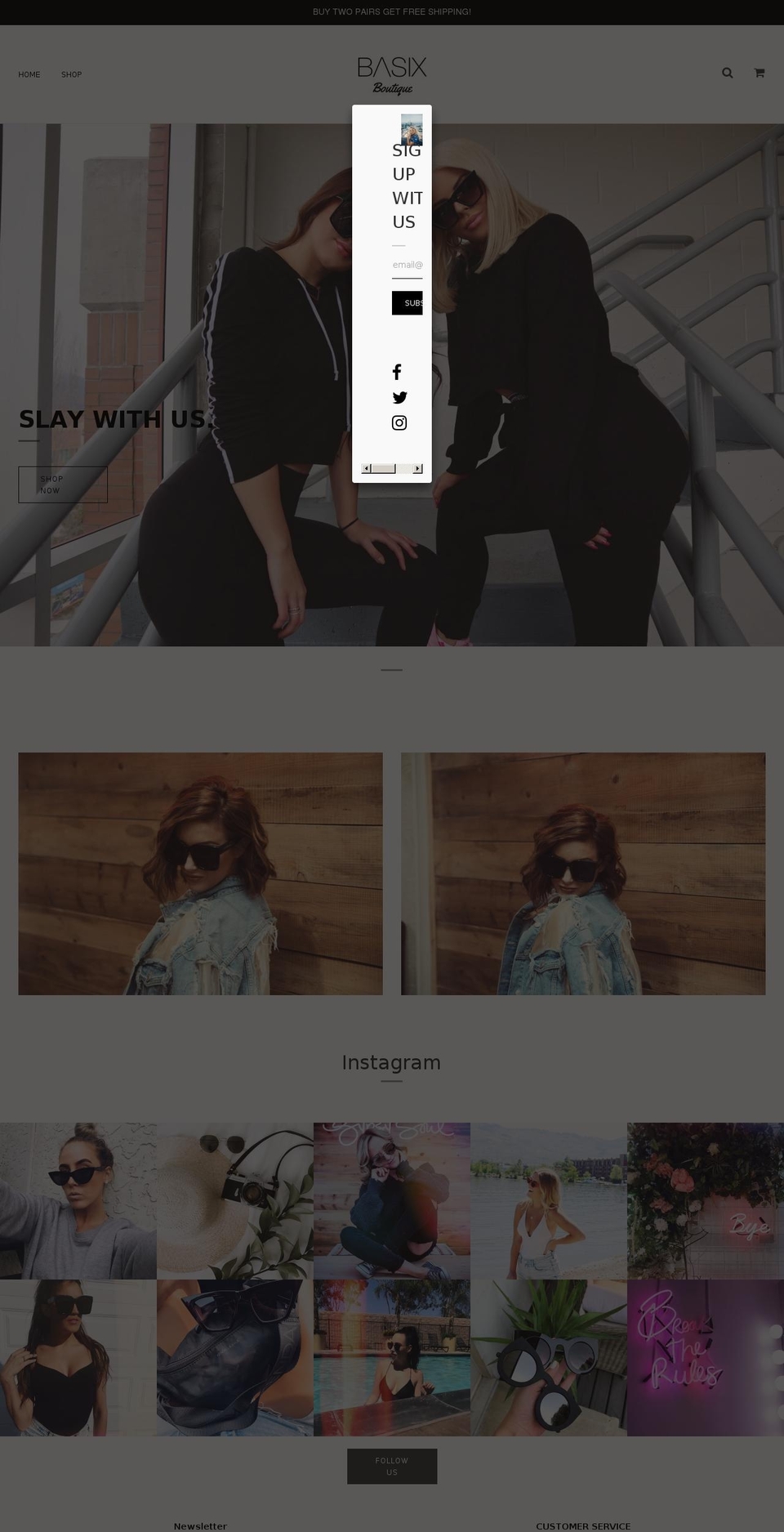 basixboutique.com — Shopify storefront screenshot