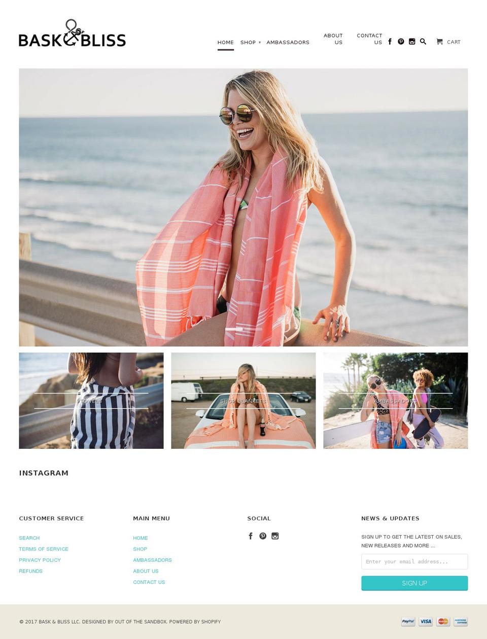 baskandbliss.com shopify website screenshot