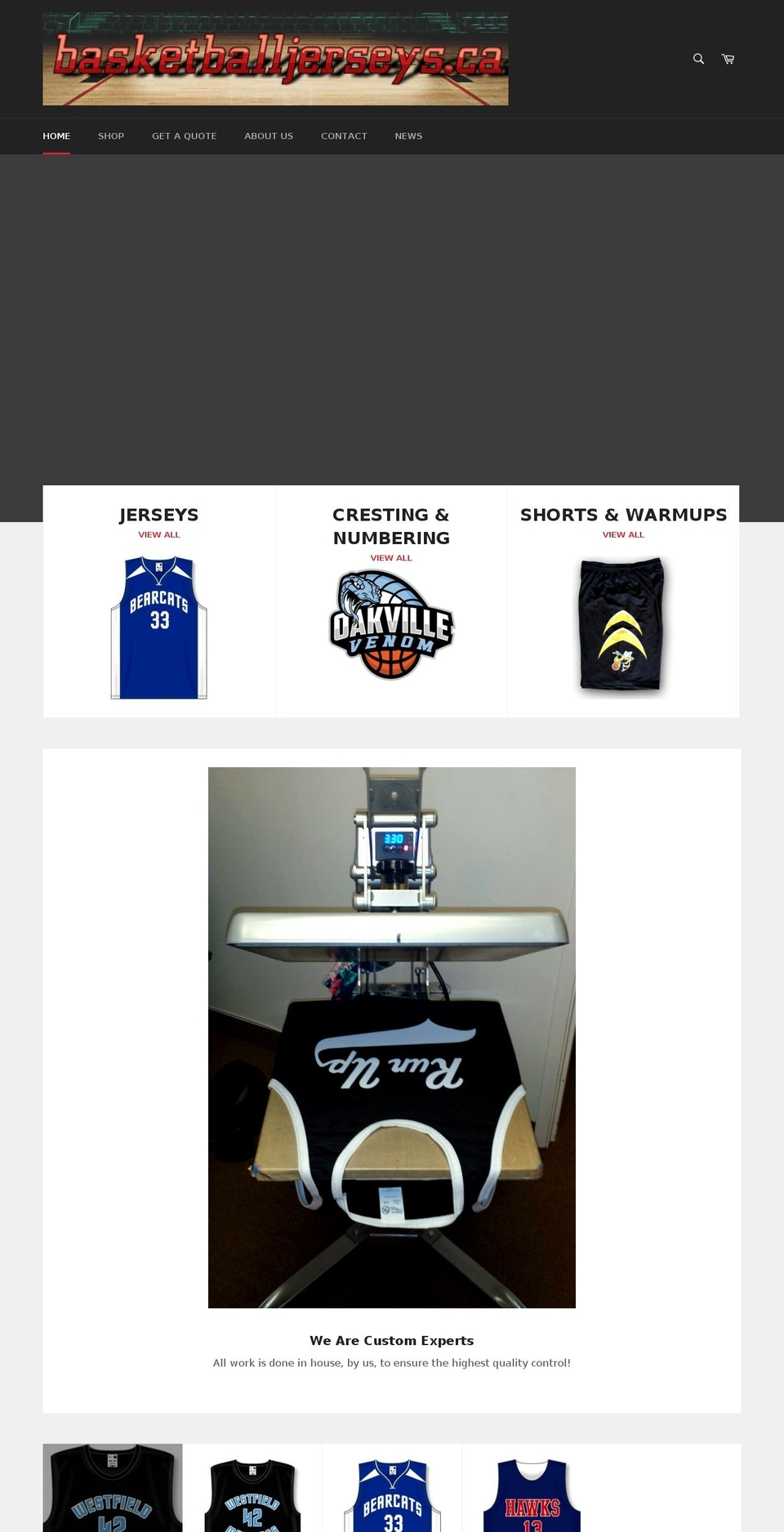 basketballjerseys.ca shopify website screenshot