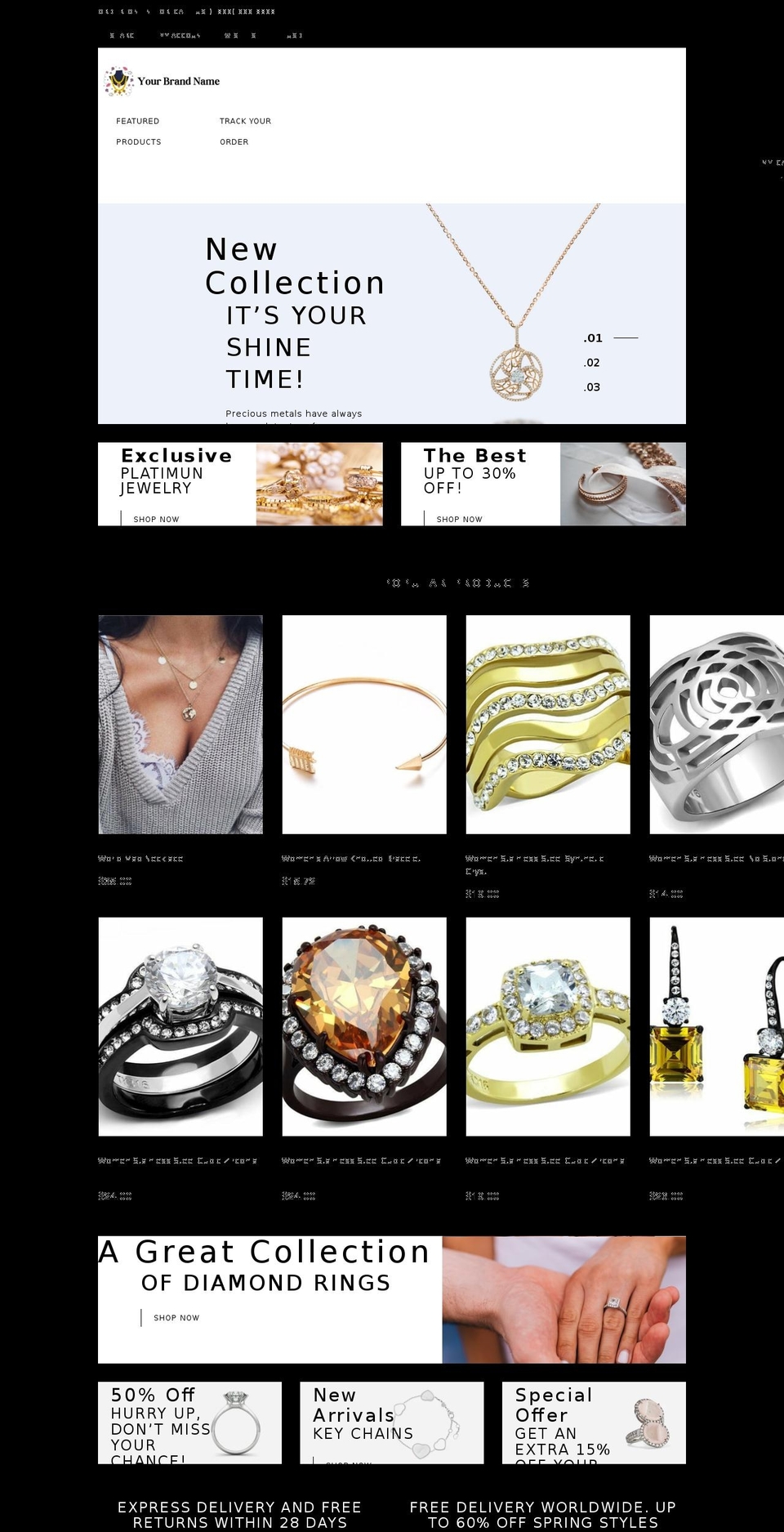 Diamond vip jewelry store Shopify theme site example basketfullofjoy.com