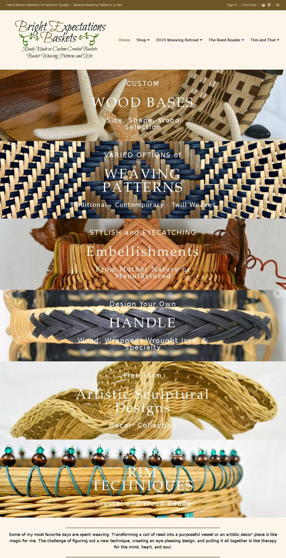basketsbybrightexpectations.com — Shopify storefront screenshot