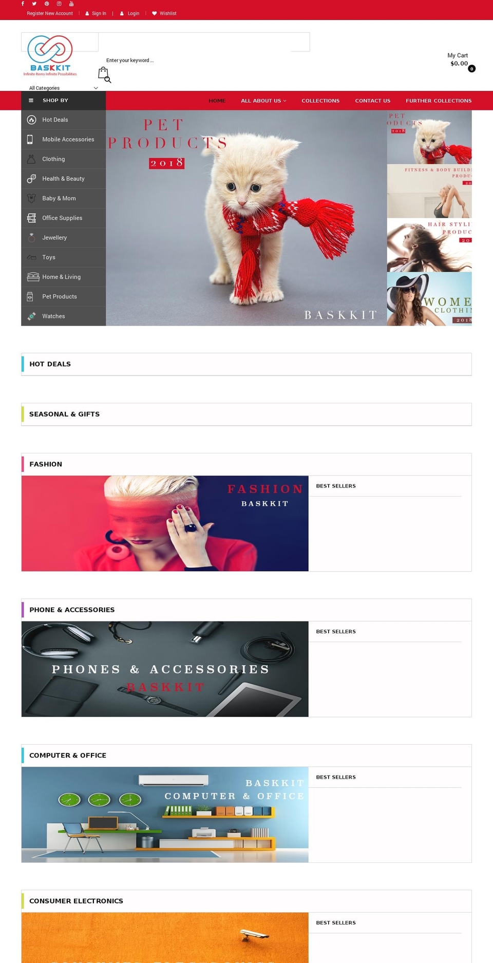 baskkit.com shopify website screenshot