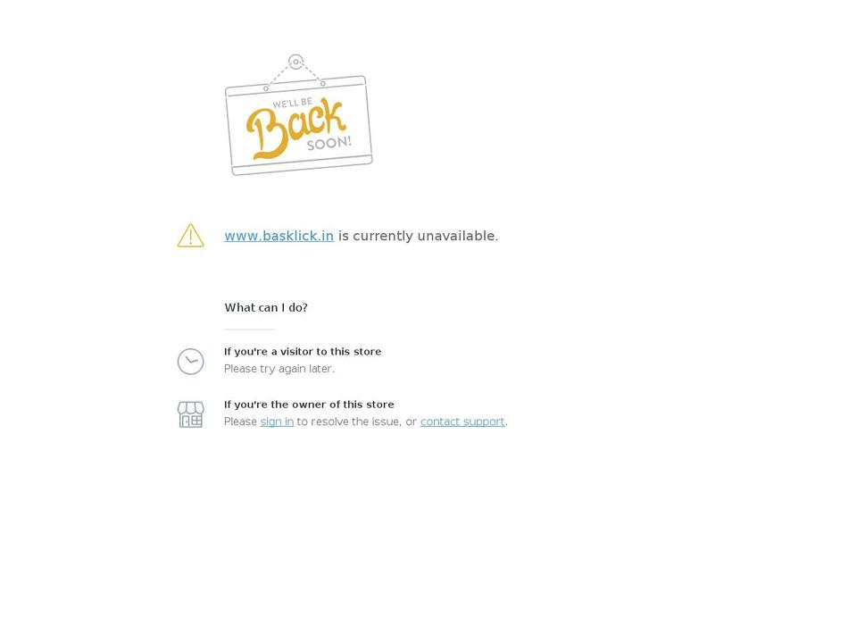 basklick.in shopify website screenshot