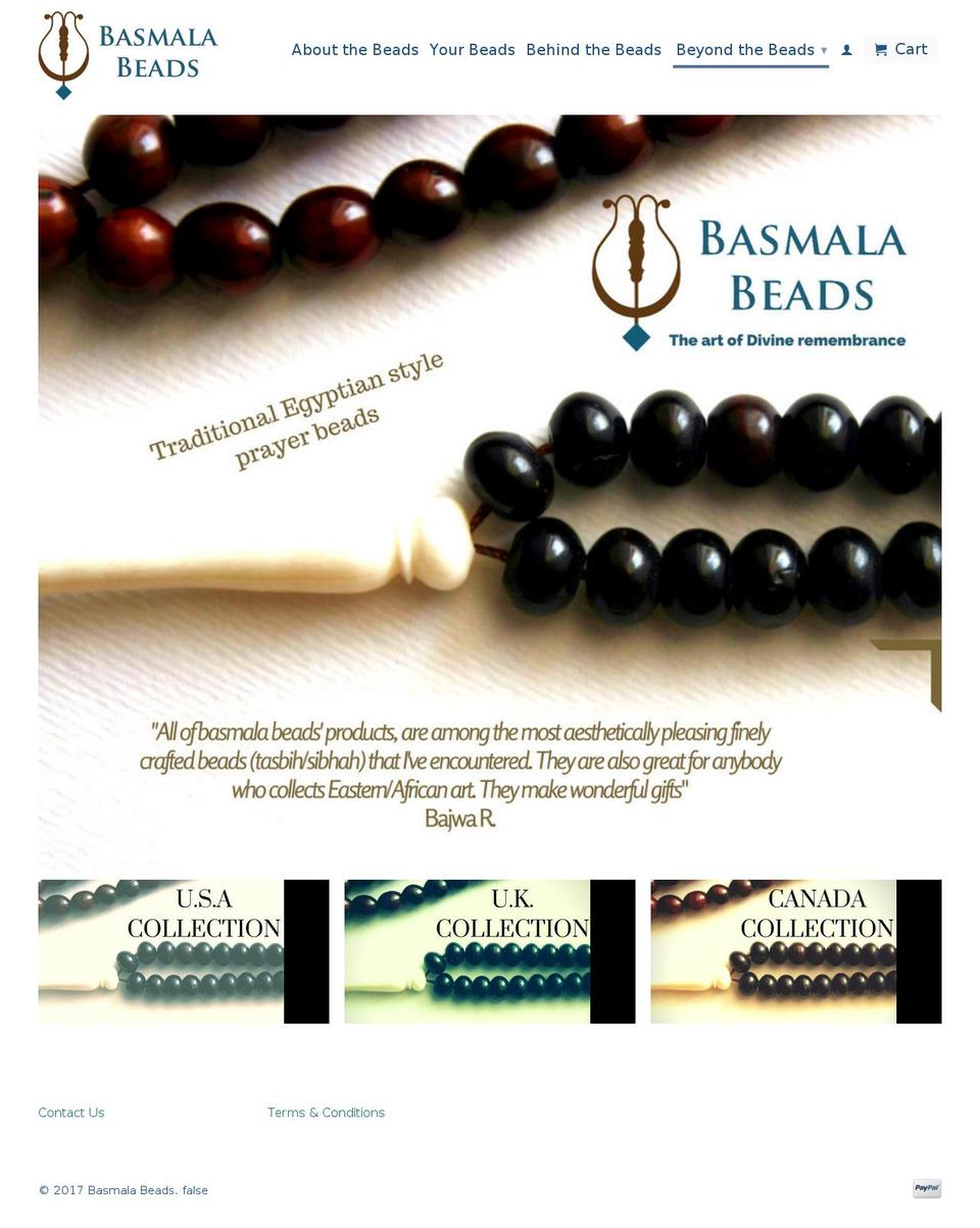 basmallahbeads.com shopify website screenshot