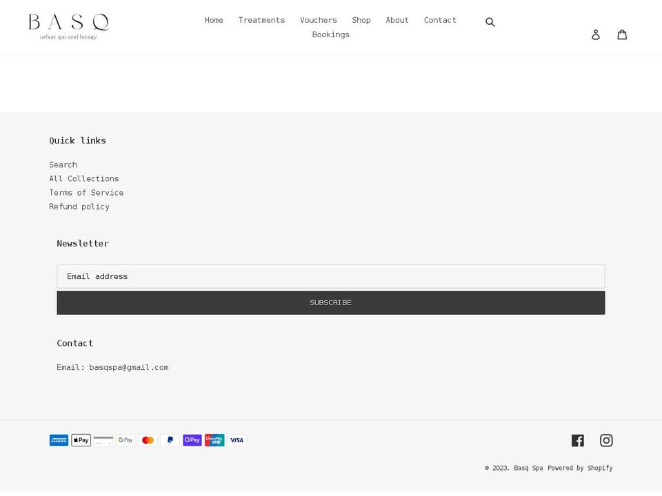 basq-spa.myshopify.com shopify website screenshot