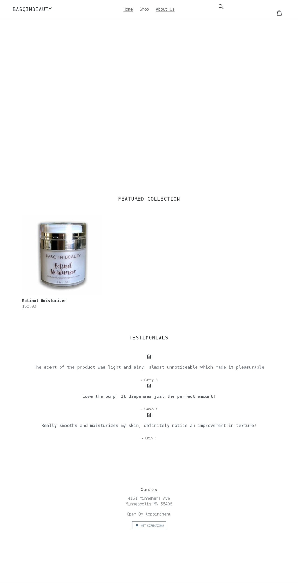 basqinbeauty.com shopify website screenshot