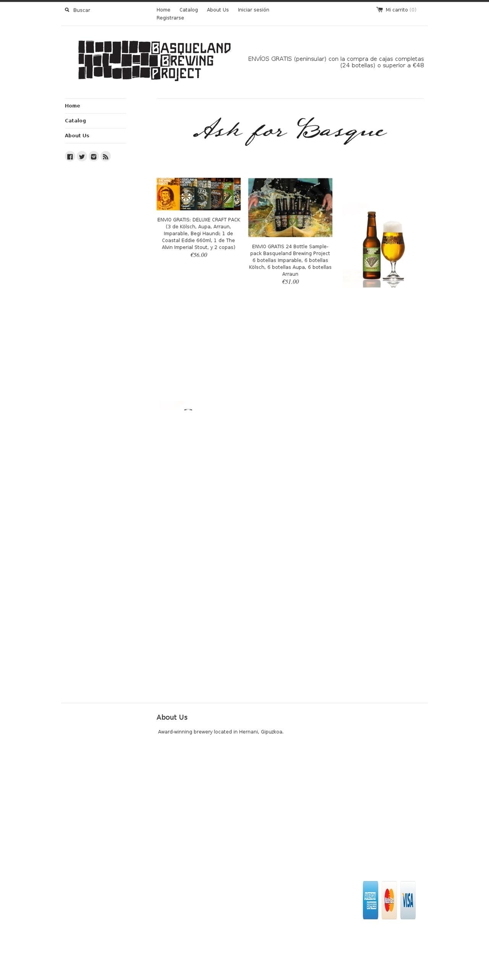basquebeerstore.com shopify website screenshot