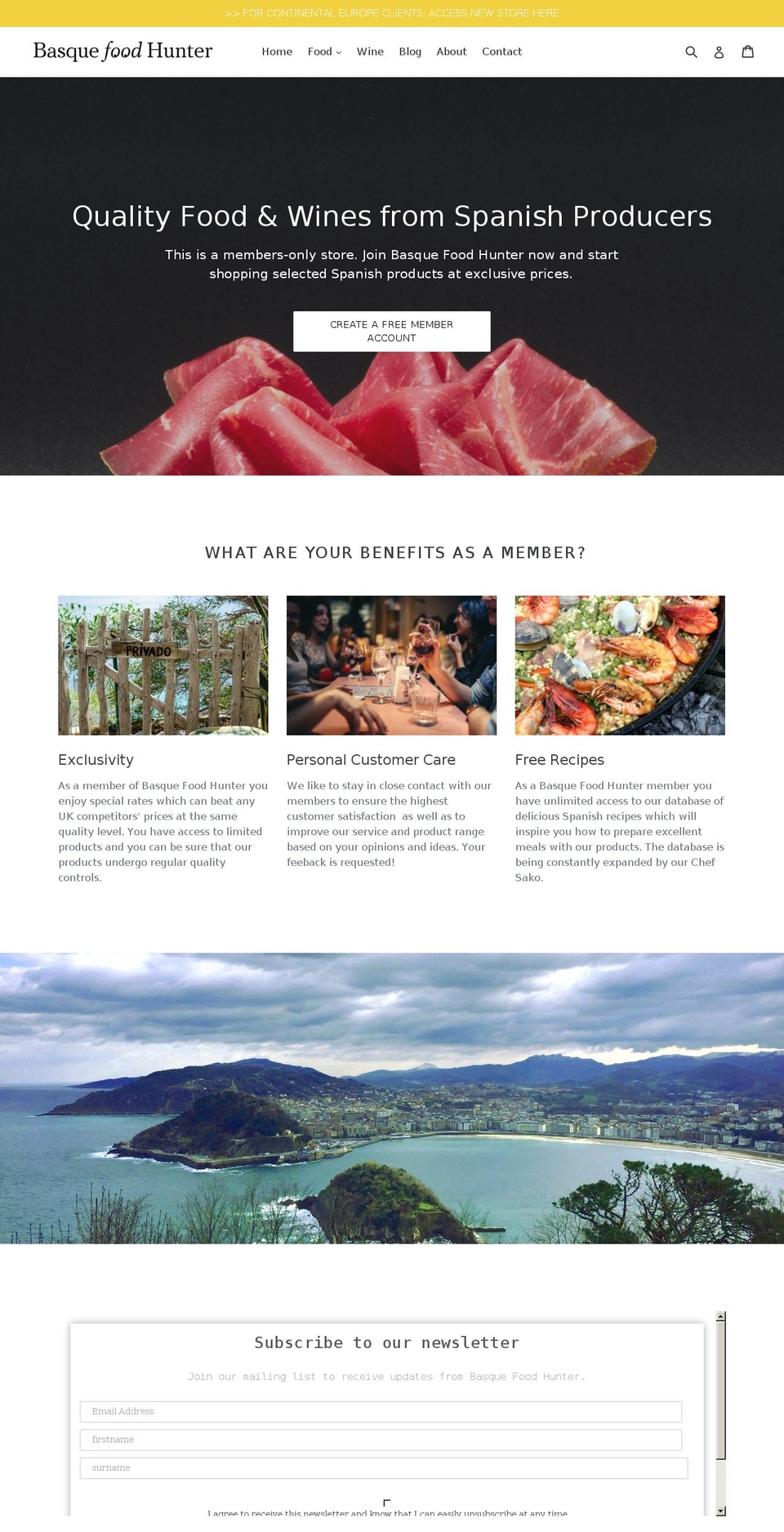 basquefoodhunter.com — Shopify storefront screenshot