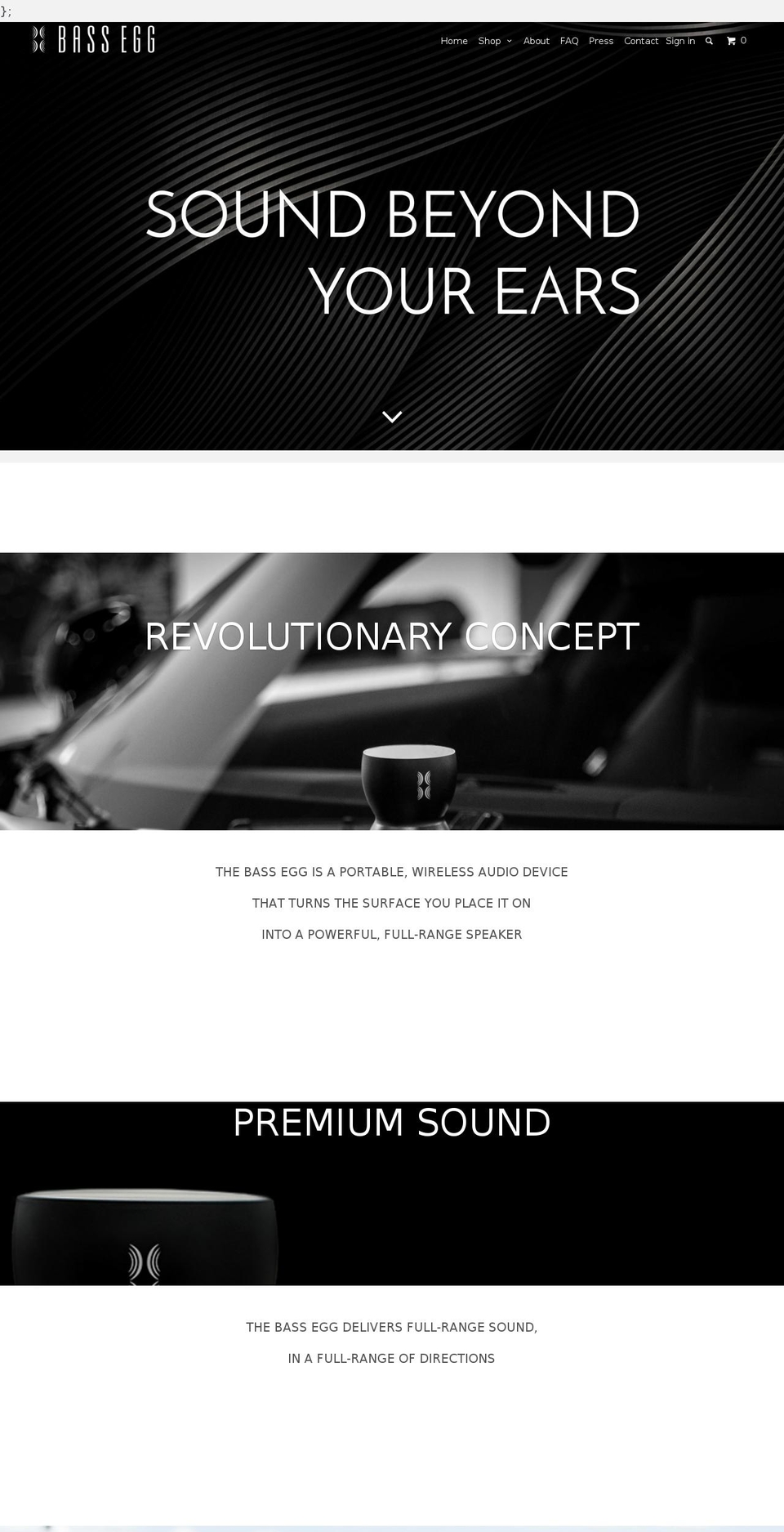 Bass Egg Parallax Shopify theme site example bass-egg.com