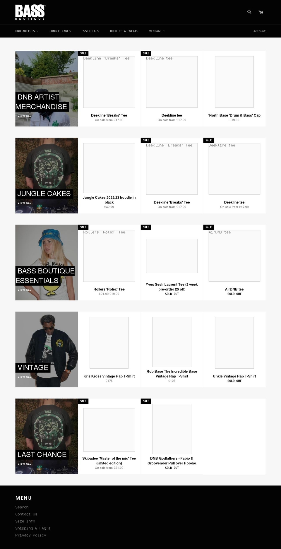 bassboutique.co.uk shopify website screenshot