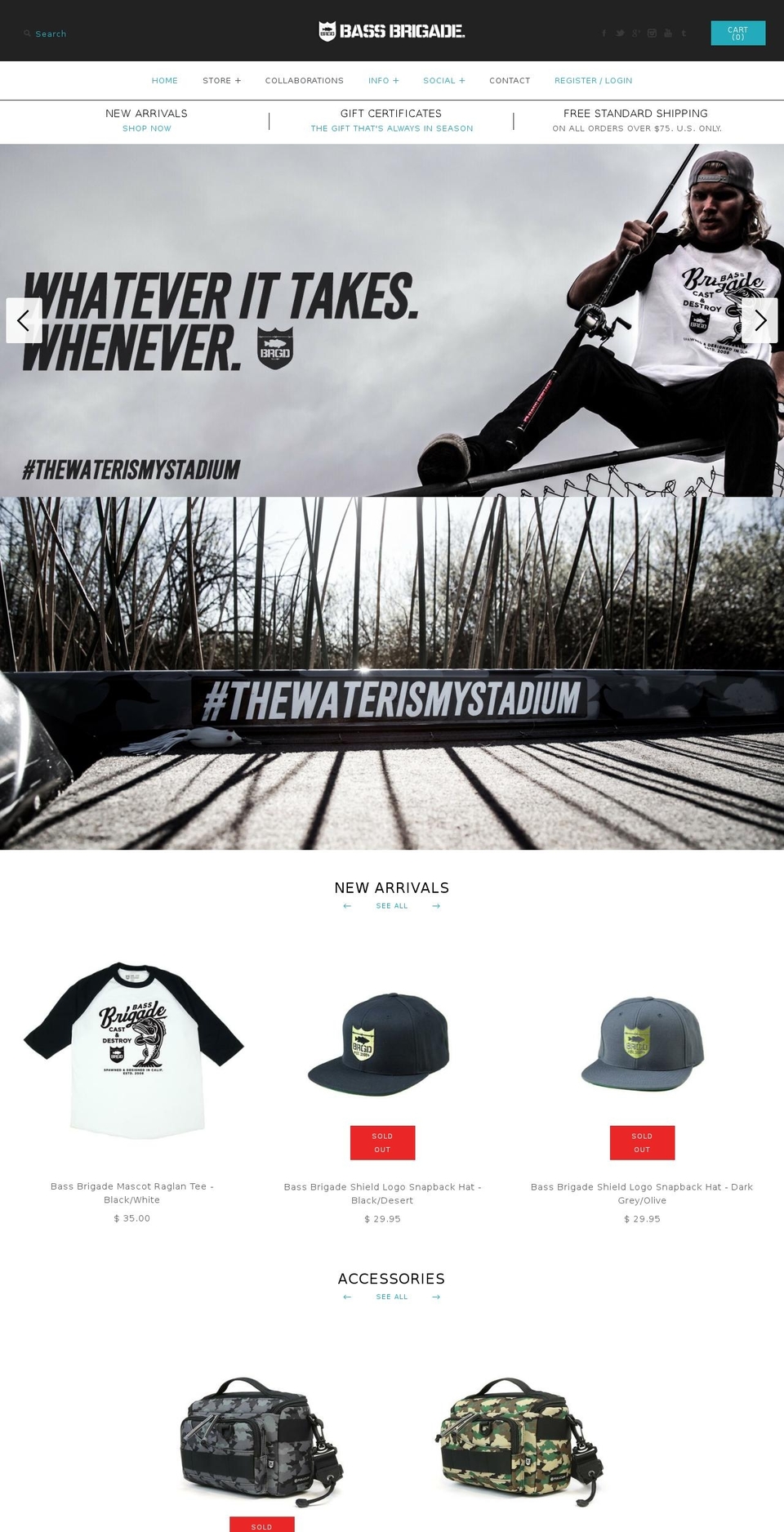 bassbrigade.com shopify website screenshot