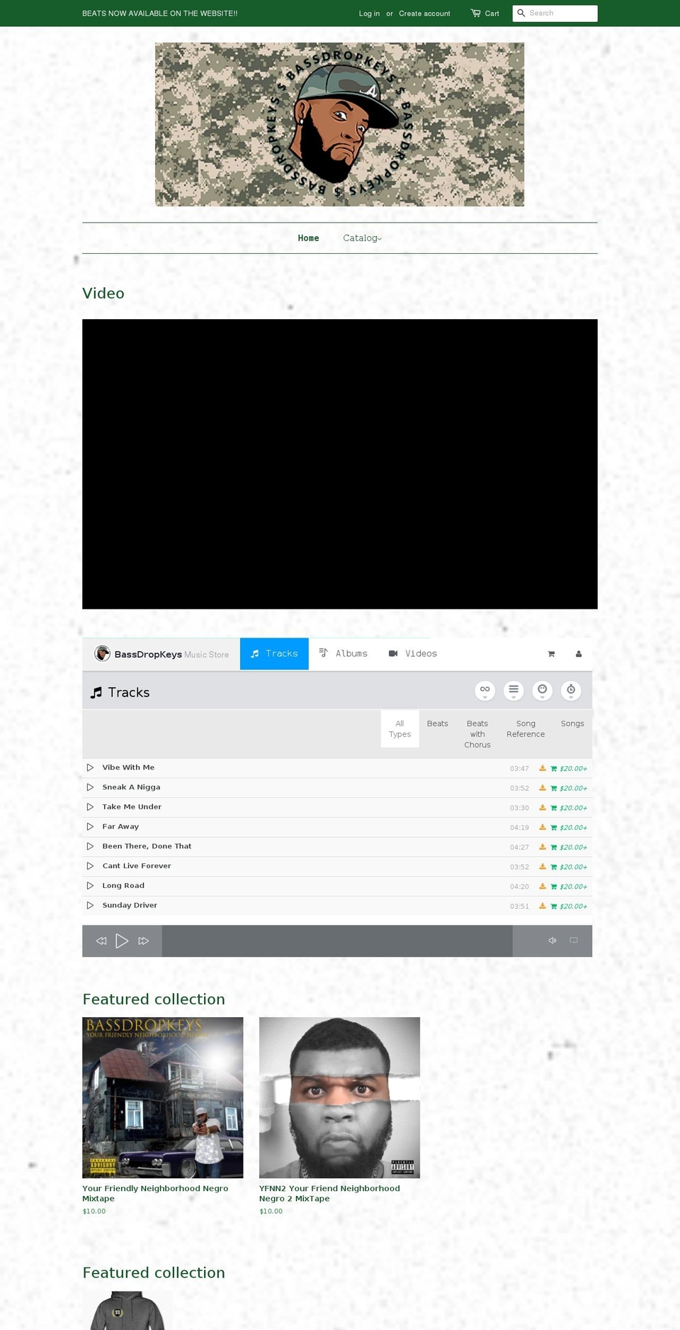bassdropkeys.com — Shopify storefront screenshot
