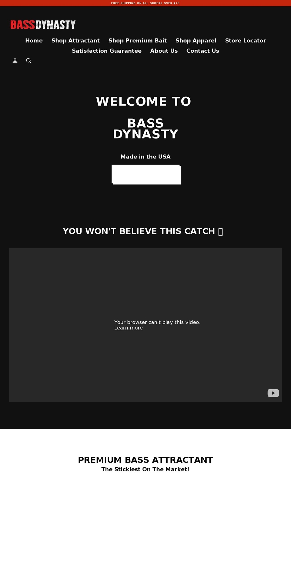 bassdynasty.net shopify website screenshot