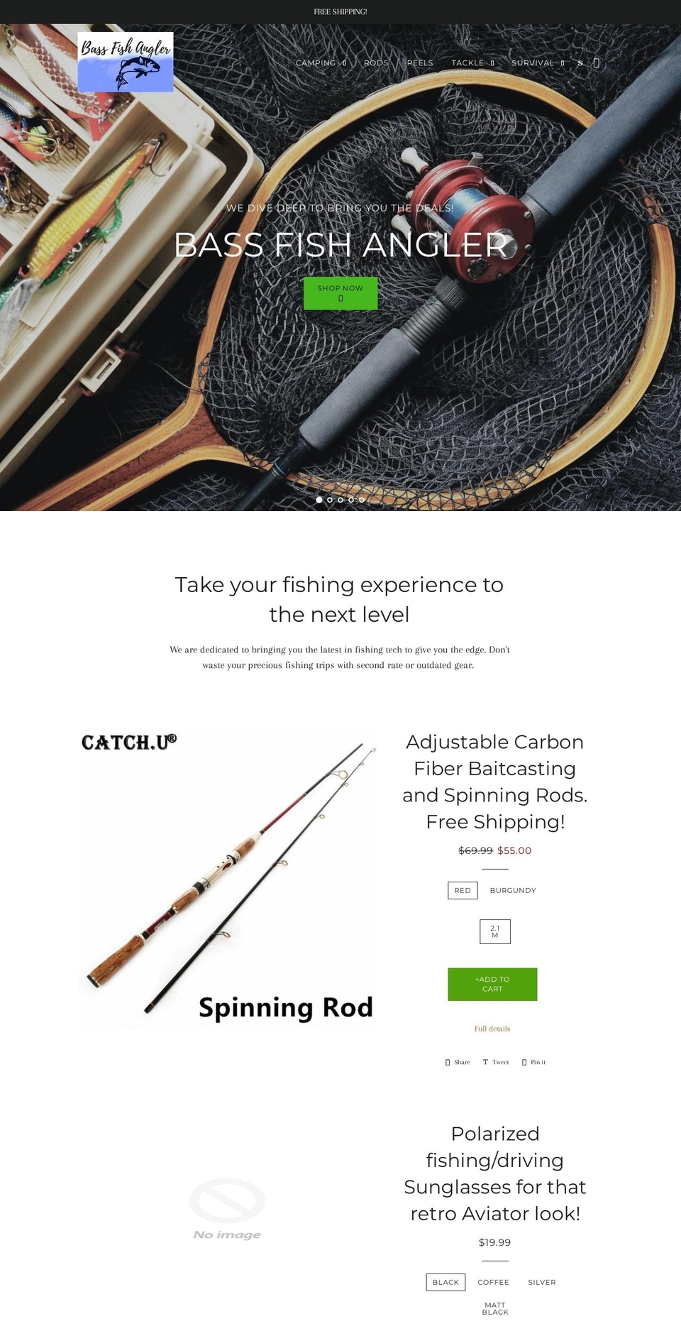 bassfishangler.com — Shopify storefront screenshot