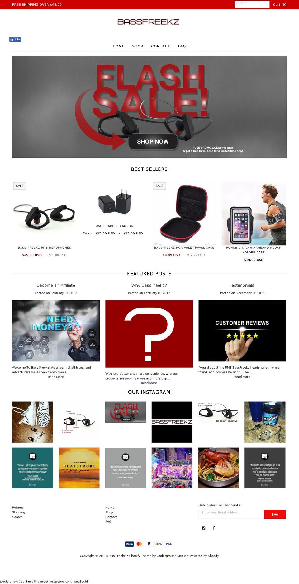 bassfreeks.com — Shopify storefront screenshot