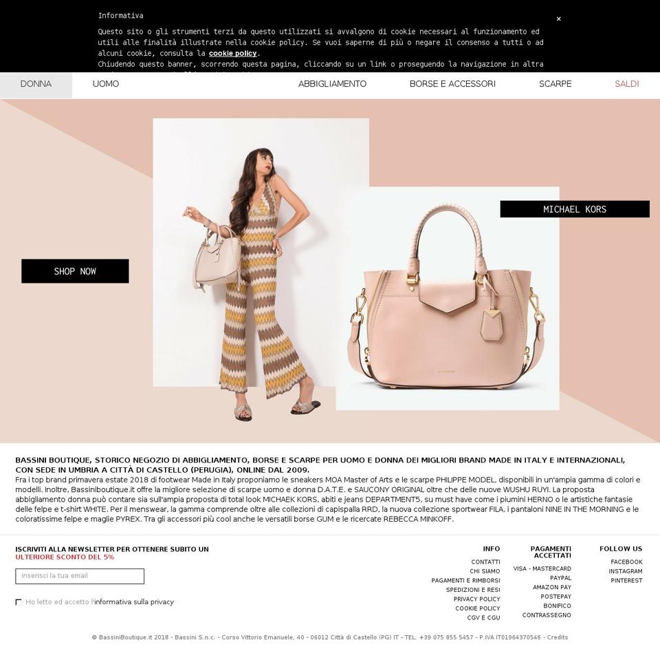 Produzione Shopify theme site example bassiniboutique.com