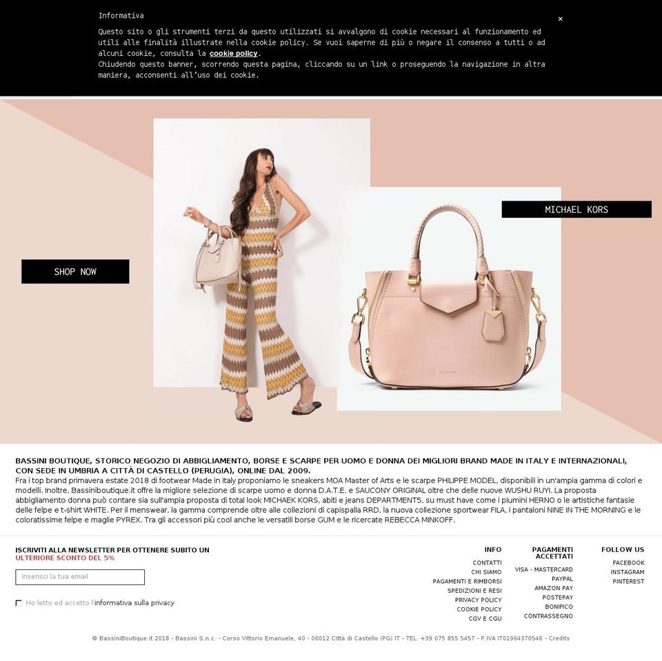 Produzione Shopify theme site example bassiniboutique.myshopify.com