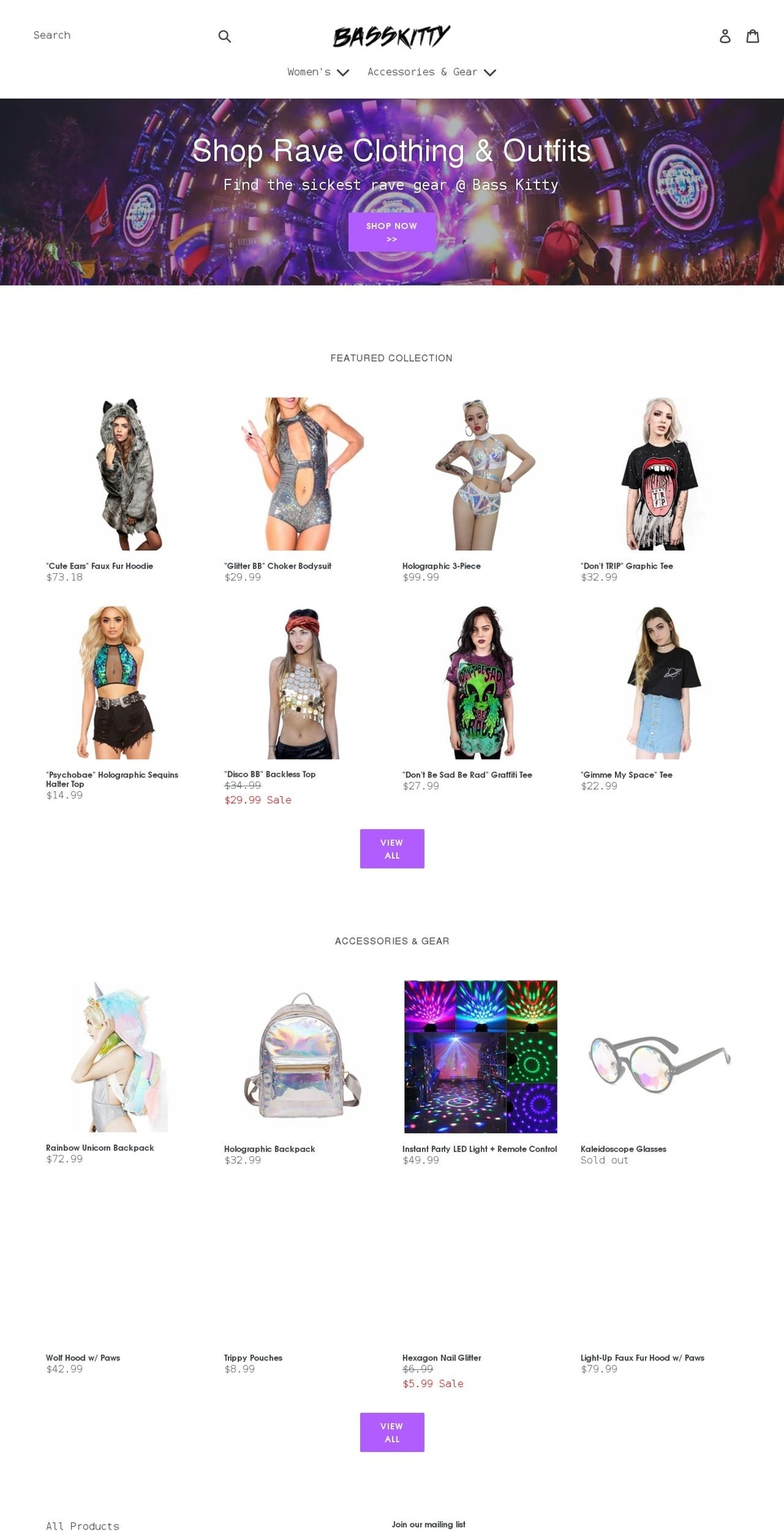 basskitty.net shopify website screenshot