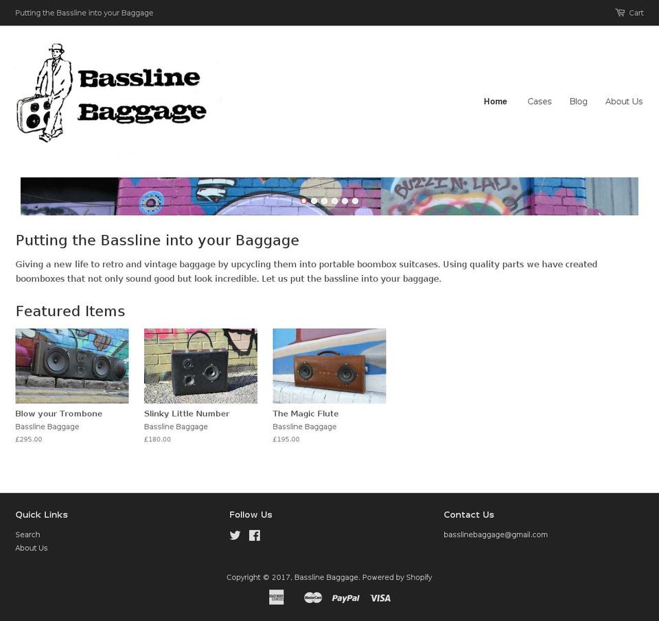 basslinebaggage.com shopify website screenshot