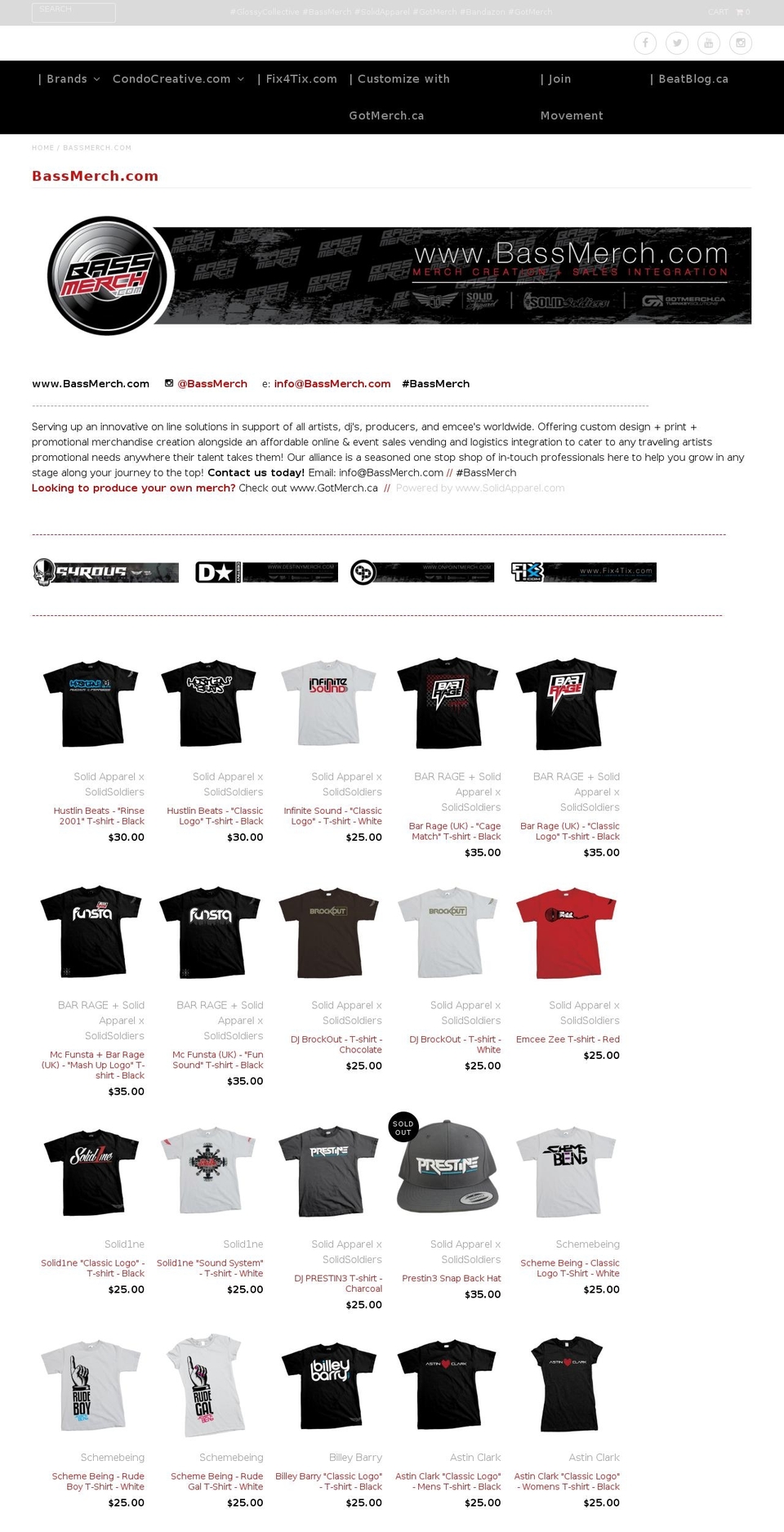 bassmerch.com — Shopify storefront screenshot