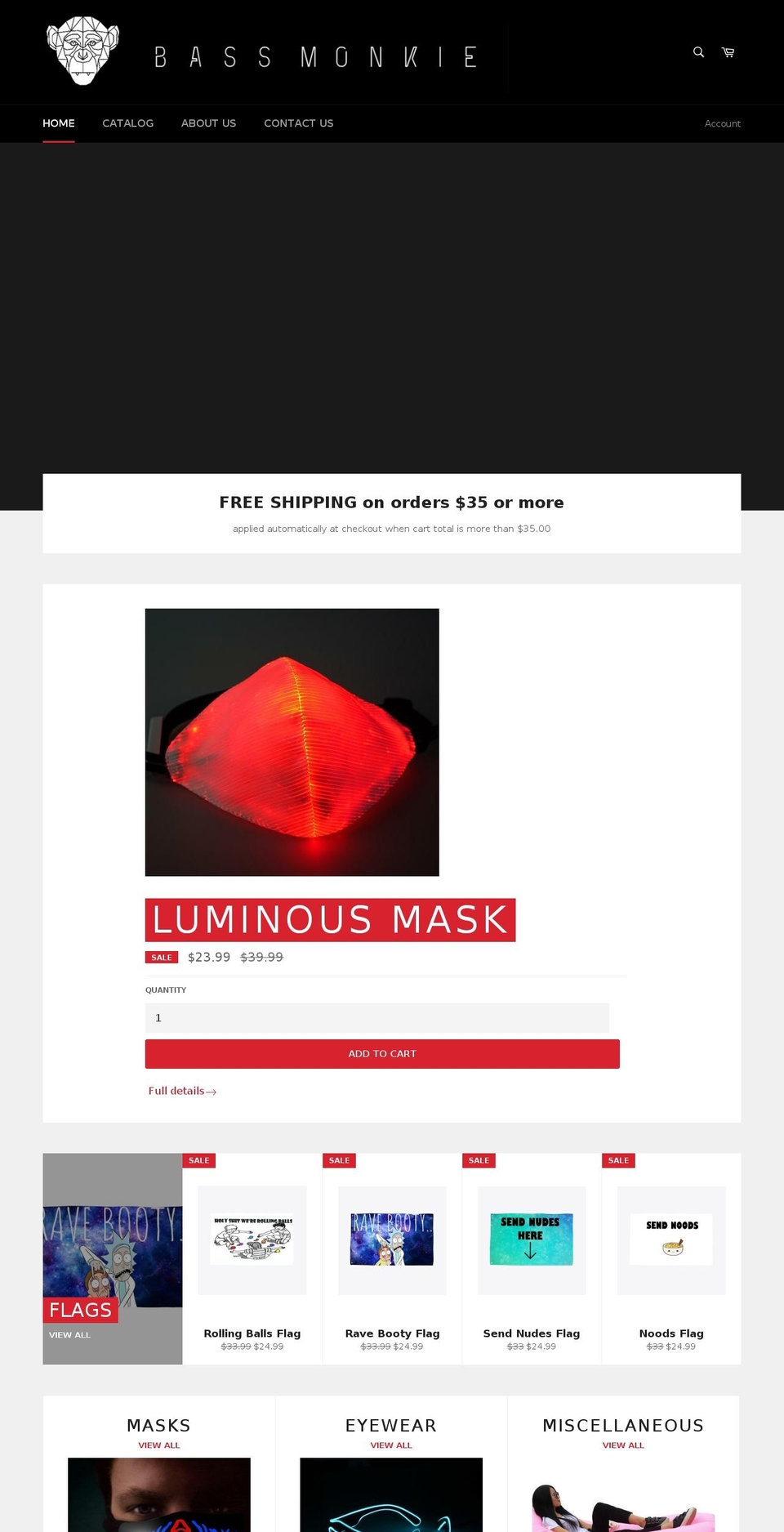 bassmonkie.com — Shopify storefront screenshot