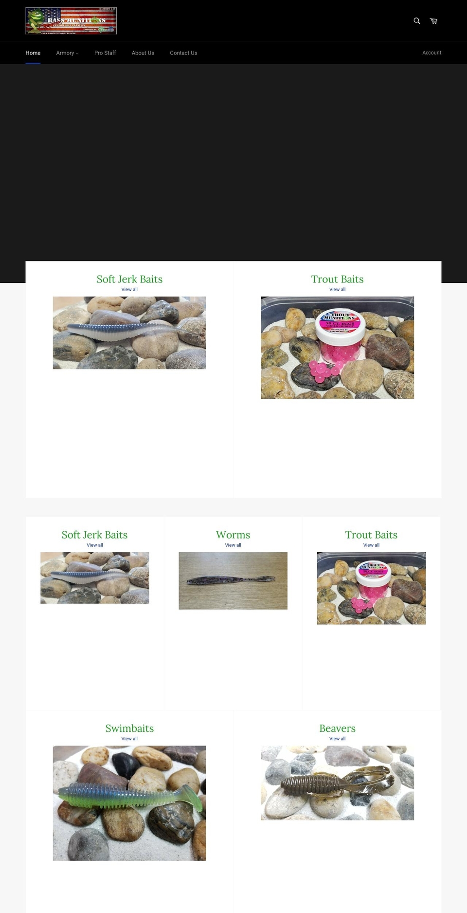 bassmunitionslures.com — Shopify storefront screenshot