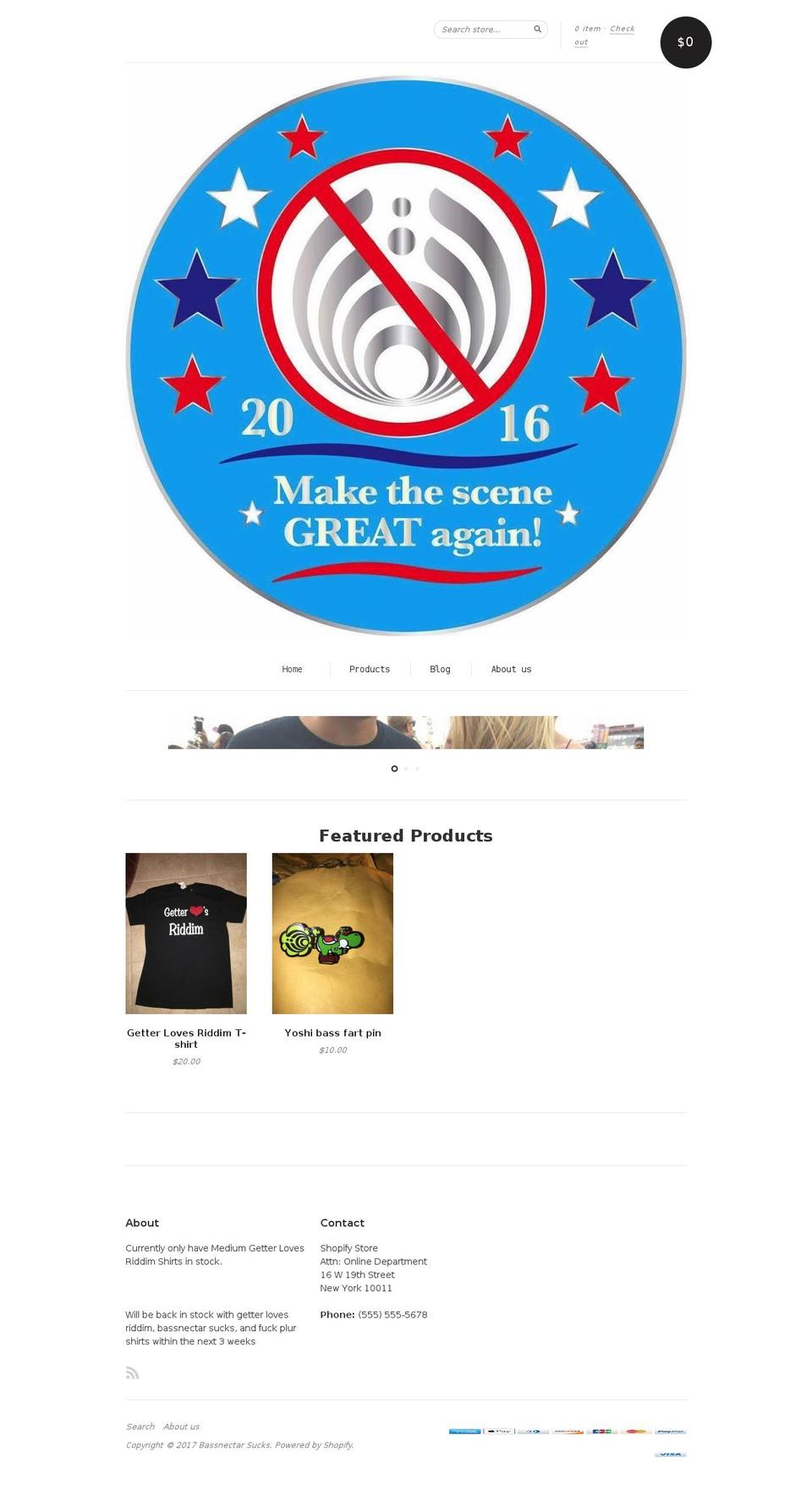 bassnectarsucks.com shopify website screenshot
