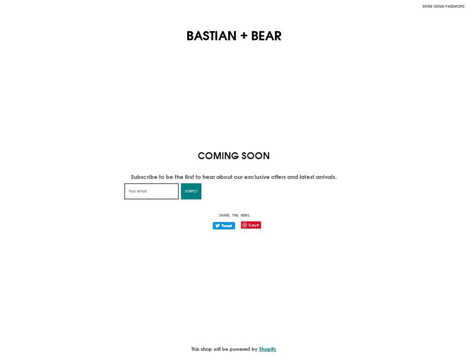 bastianbear.com shopify website screenshot