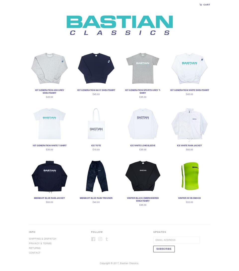 bastianclassics.com shopify website screenshot