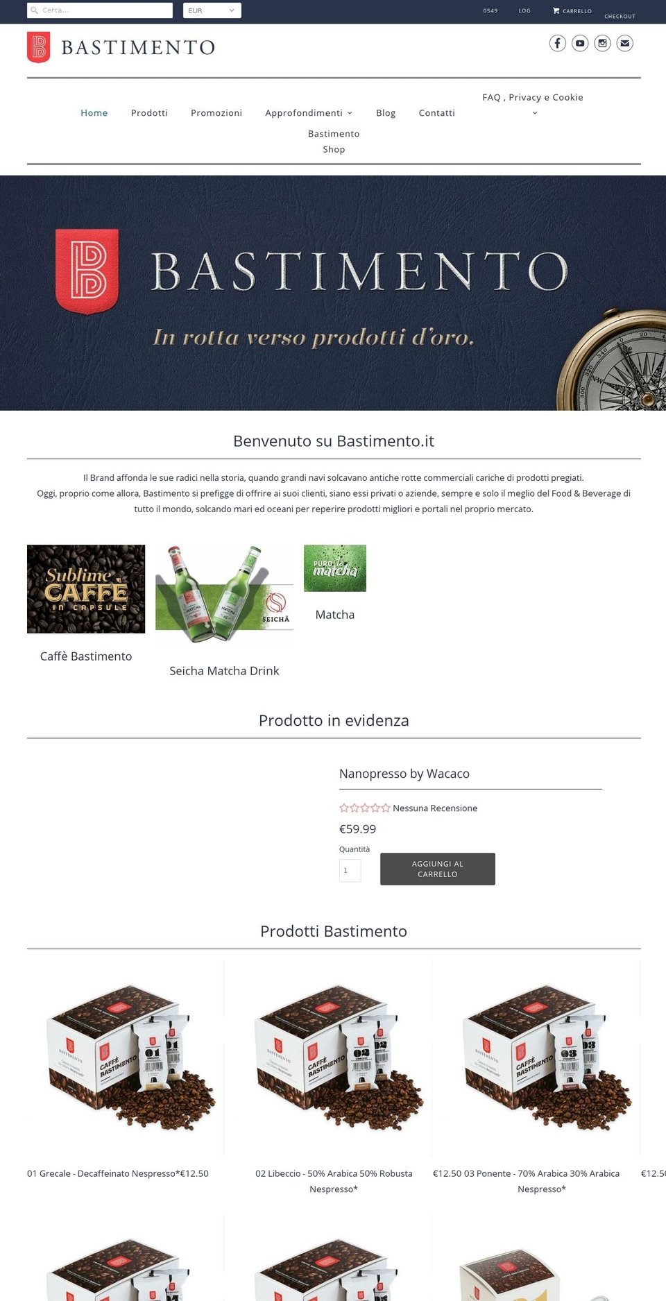 bastimento.it shopify website screenshot