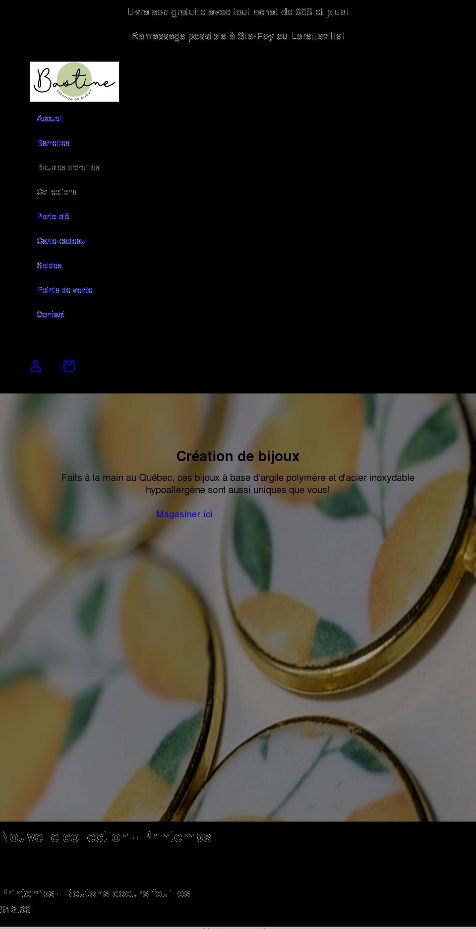 bastine.ca shopify website screenshot