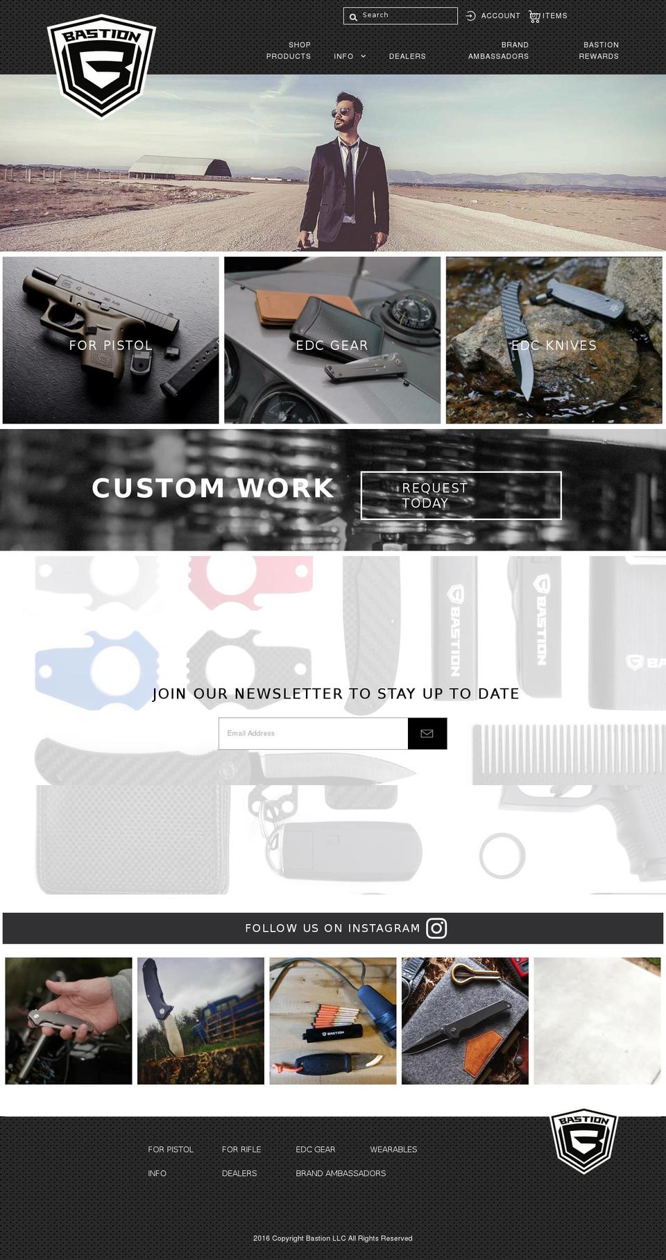 bastiongear.com shopify website screenshot